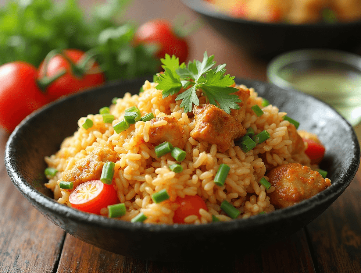 Benihana Chicken Fried Rice Recipe Quick & Easy Guide 1 Homemade Benihana chicken fried rice with perfectly seasoned rice, tender chicken, and fresh vegetables, a quick and easy Japanese-inspired recipe