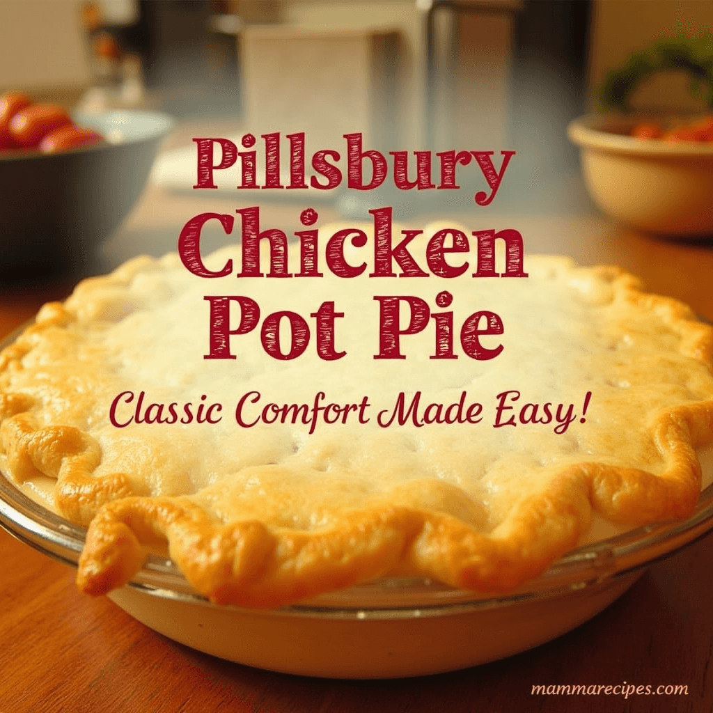 Golden Pillsbury Chicken Pot Pie with a flaky crust, creamy chicken filling, and mixed vegetables – a comforting homemade classic