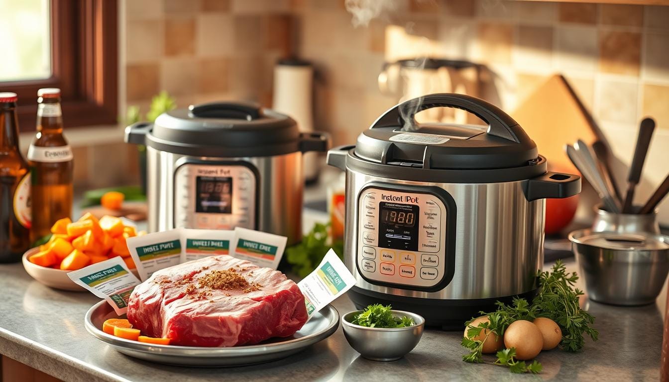 10 Tips for Perfect Instant Pot Corned Beef Every Time 1 Sliced Instant Pot corned beef served with cabbage, carrots, and potatoes on a platter, perfect for a festive St. Patrick’s Day meal