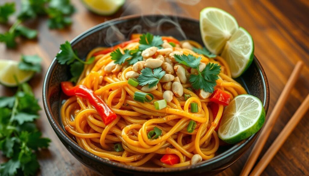 Spicy Thai peanut noodles