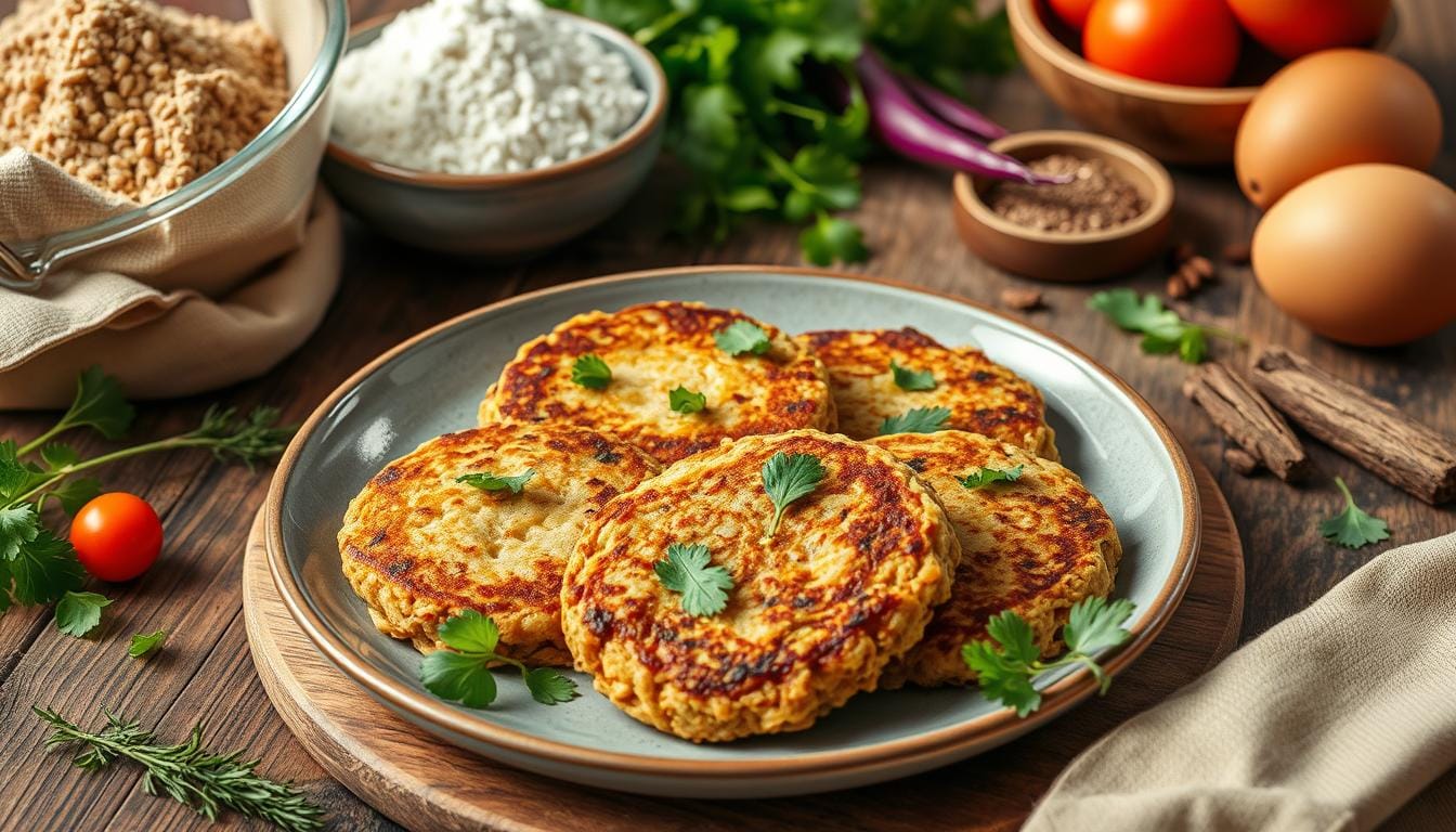 Savory buckwheat cakes flour recipes served with fresh herbs and sour cream, highlighting a wholesome and delicious dish perfect for any meal.