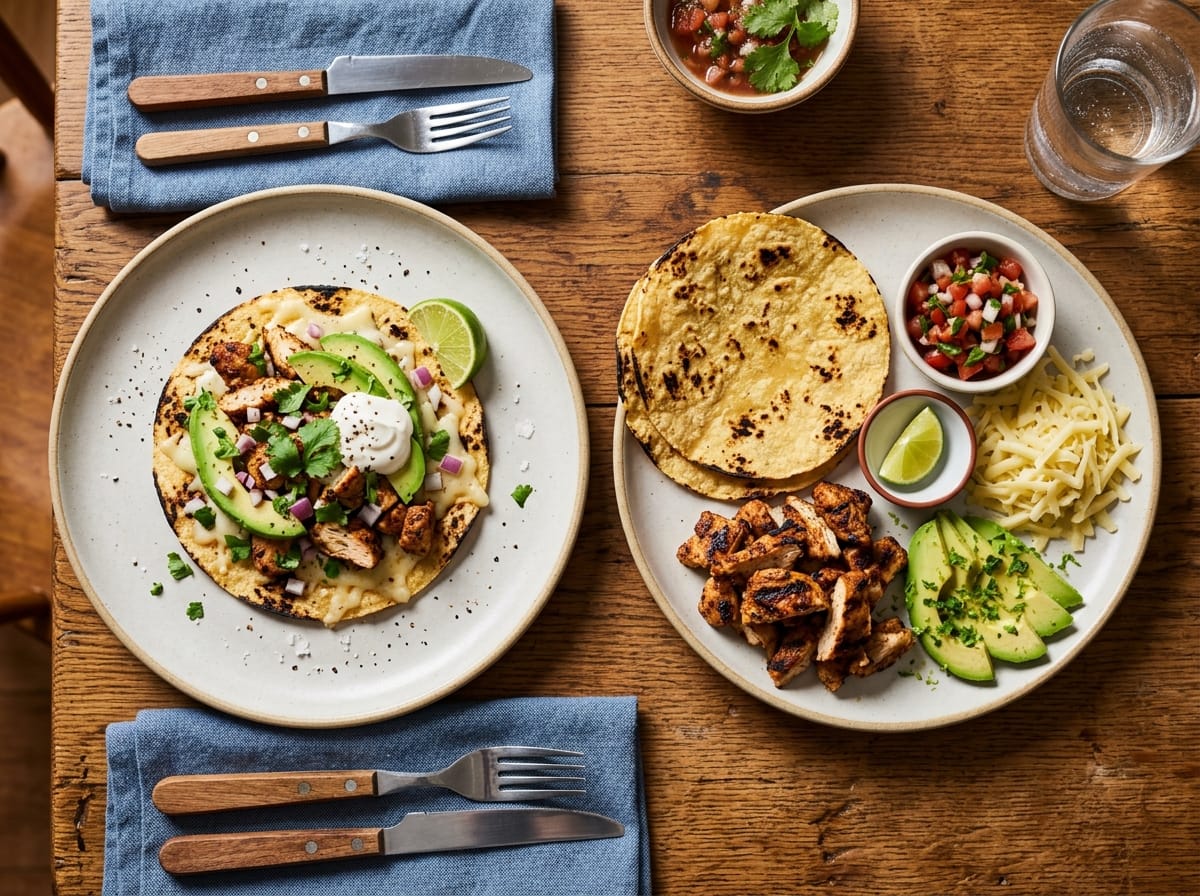 Dinner Ideas for Picky Eaters: 10 Easy Family Meals 1 Two taco dinner plates, one assembled and one with components separated for a picky eater