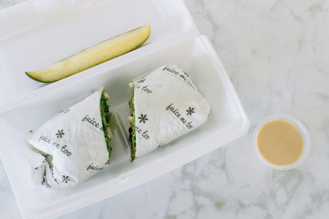 Cold Lunch Ideas for Kids: 15 Easy No-Heat Lunches 2 Cold school lunchbox with a wrap, crisp pickle and dip packed for a child